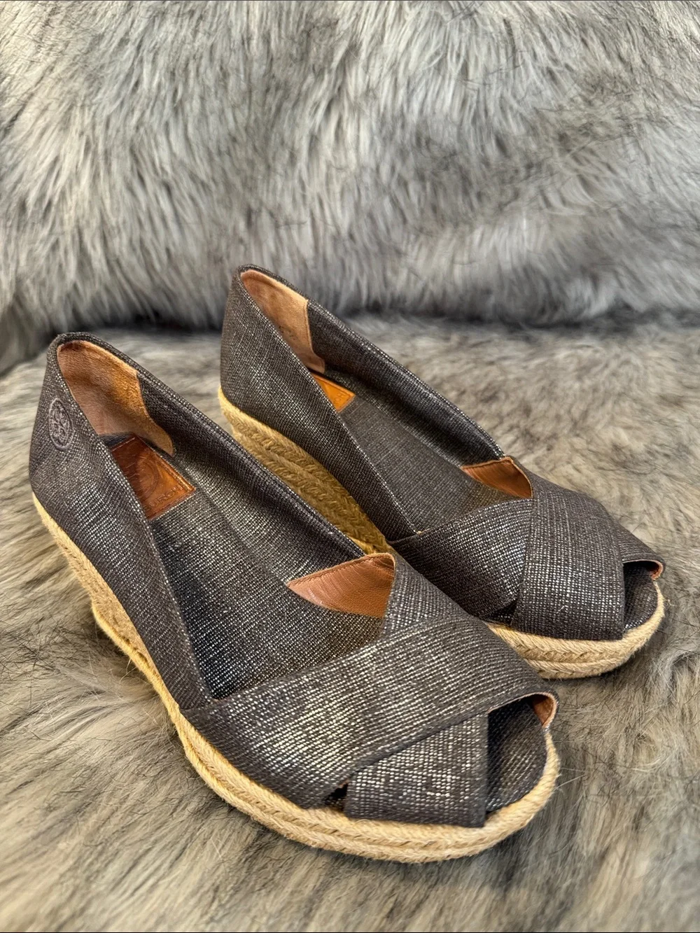 Tory Burch metallic gray